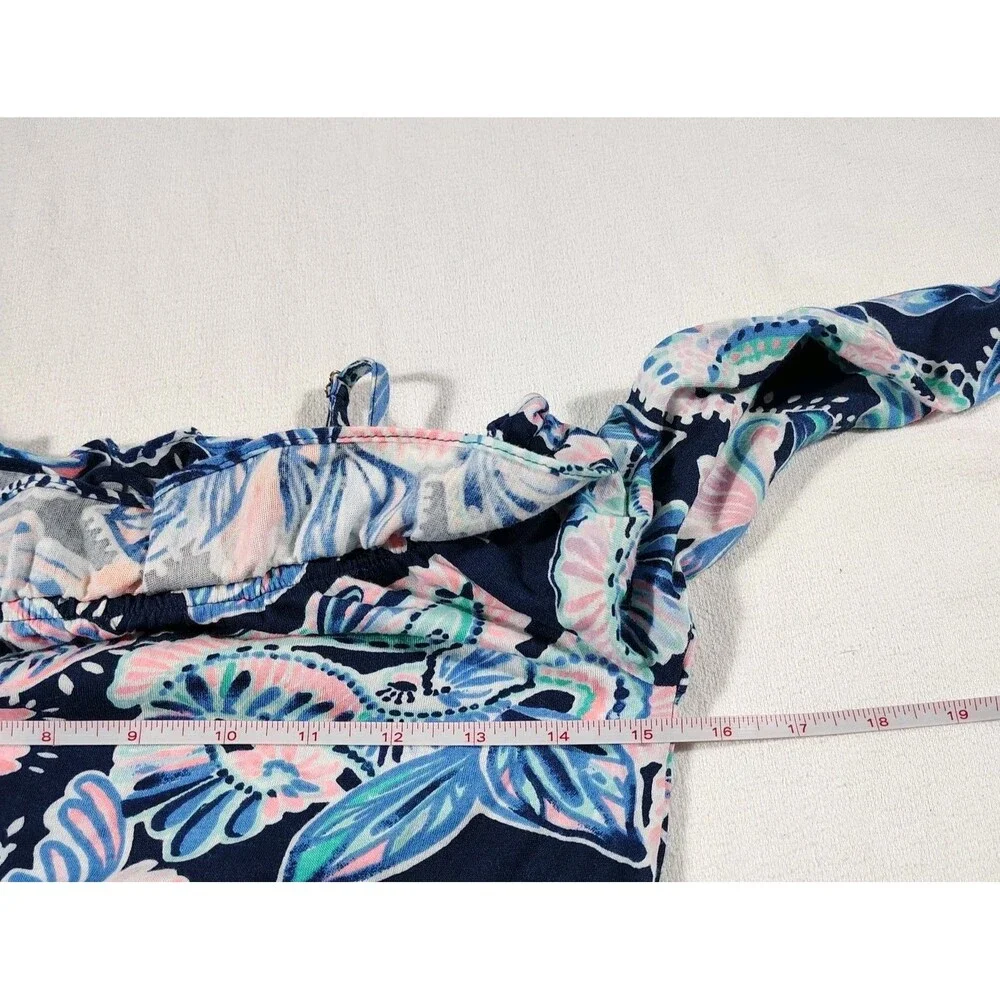 Lilly Pulitzer Girls Preppy Off Shoulder Romper Size Large 8-10 Paisley Coastal - Picture 7 of 7